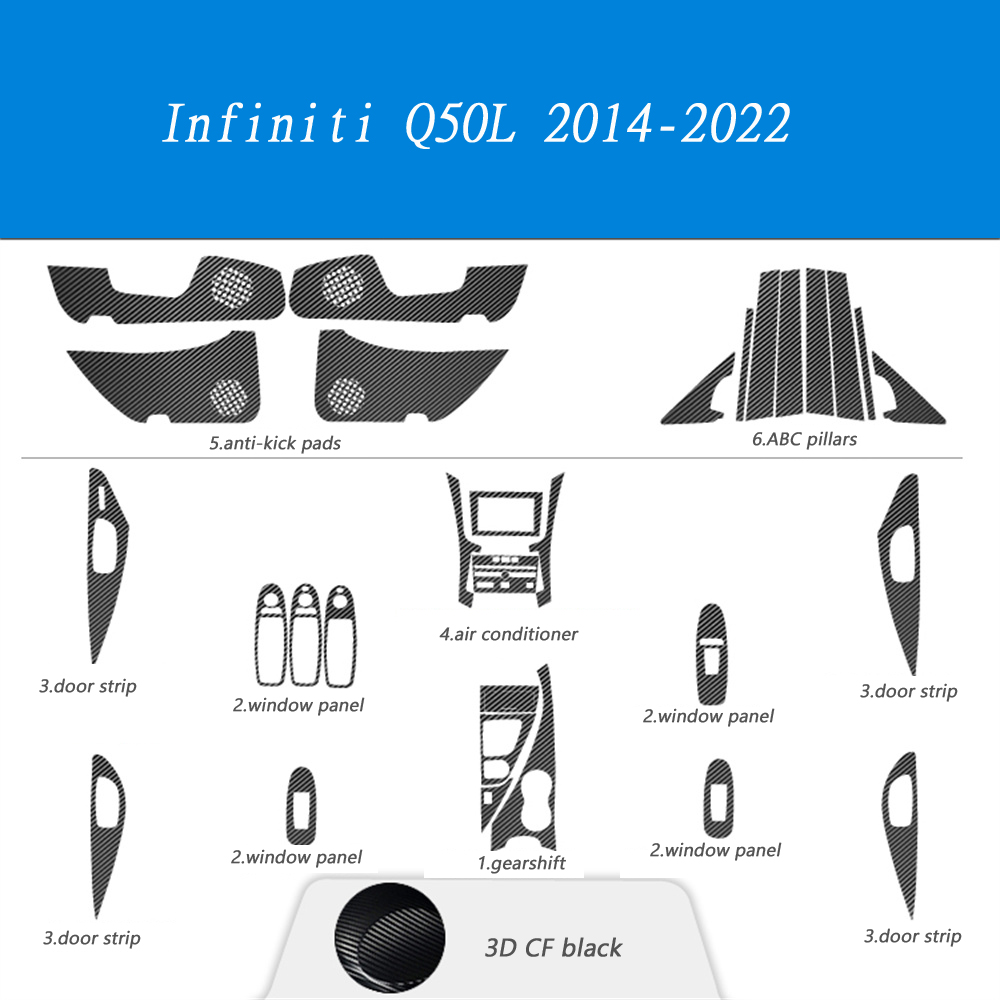 W przypadku Infiniti Q50L QX50 2014-2022 Self Adlezyjne naklejki samochodowe winylowe naklejki samochodowe i akcesoria do stylizacji samochodów