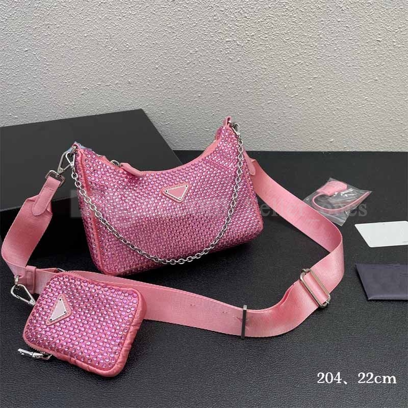 Bolsas femininas de luxo para verão, bolsas de grife de alta qualidade Brilho e brilho Bolsa de couro Elegante bolsa transversal feminina de ombro único Carteira com alça de corrente