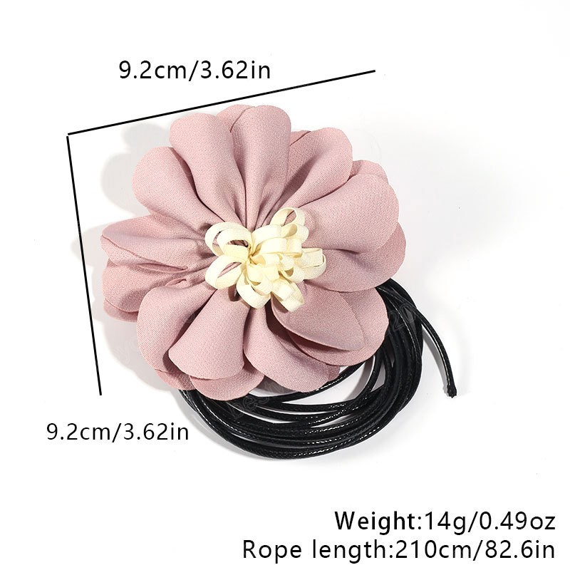 Longues chaînes de corde avec collier ras du cou fleur rose/blanc/jaune pour femmes collier élégant 2023 bijoux de mode sur les accessoires de cou