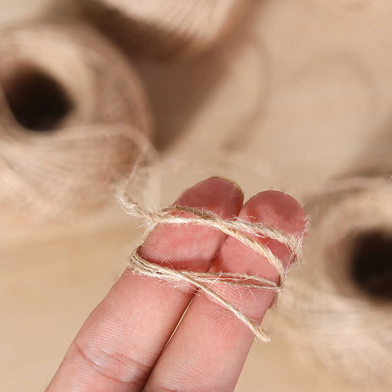 100 M/Rotolo Lungo Spago di Iuta Tela Naturale Corda di Lino Rustico Corda di Canapa Imballaggio Regalo Stringa Filo Accessori La Casa FAI DA TE