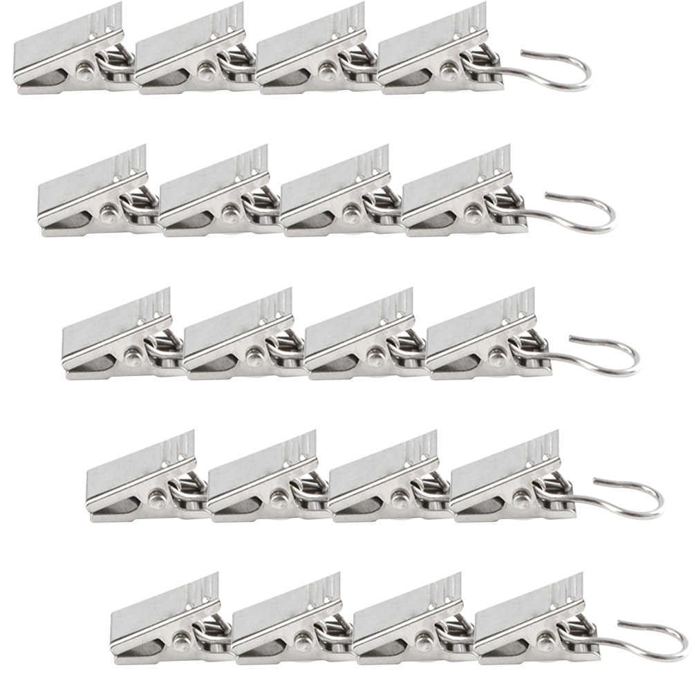 25/50/Curtain Rod Clips Durable Drapery Hook Metal Shower Curtain Rod Clip Rings Curtain Hook Clips Home Window Accessori