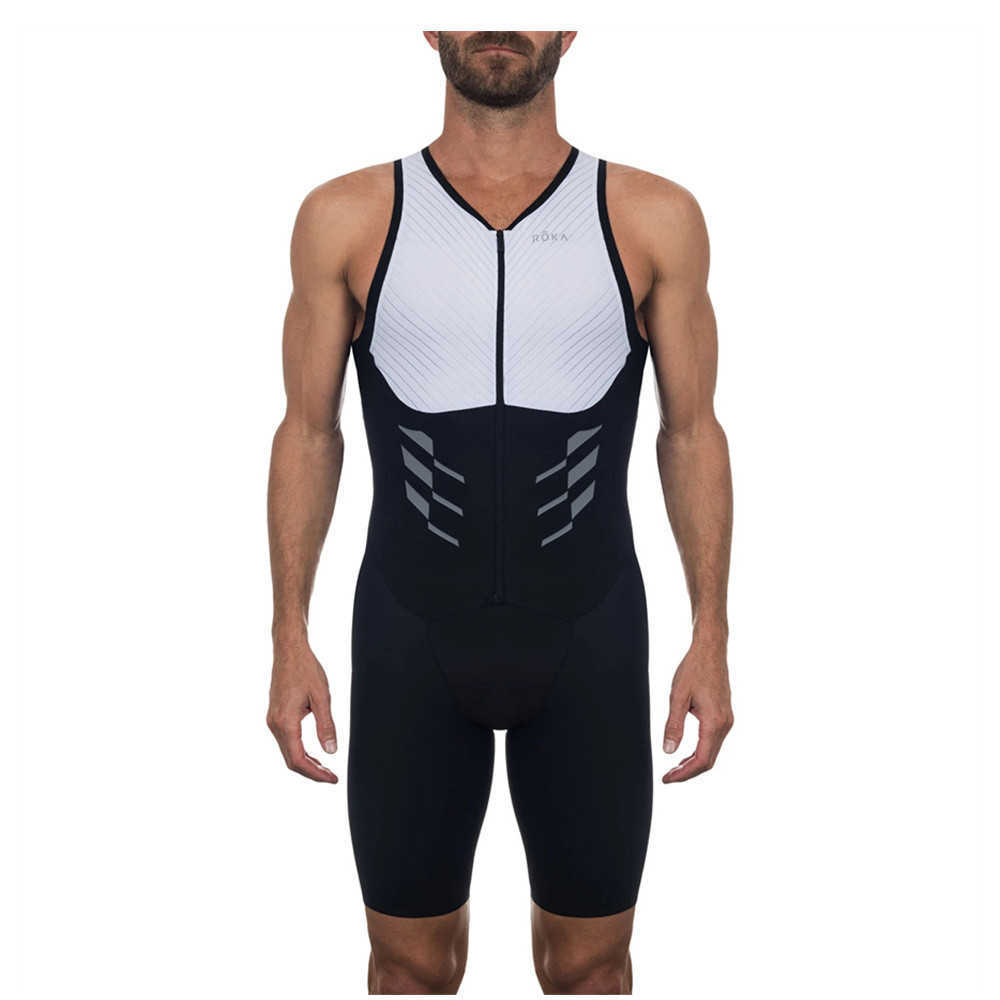 Conjuntos de roupas de ciclismo Roka Triathlon masculino sem mangas nadar e correr roupas esportivas body ao ar livre meia-calça terno de pele 2022 novoHKD230625