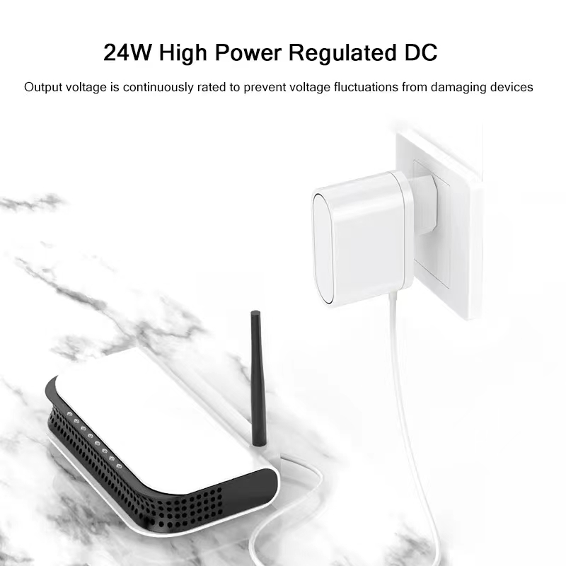 12V 2A 1A Adattatore di alimentazione certificato CE / GS Spina UE Uscita 24W CC Cavo di ingresso CA 90-240V Adattatore di alimentazione caricabatterie router altoparlanti