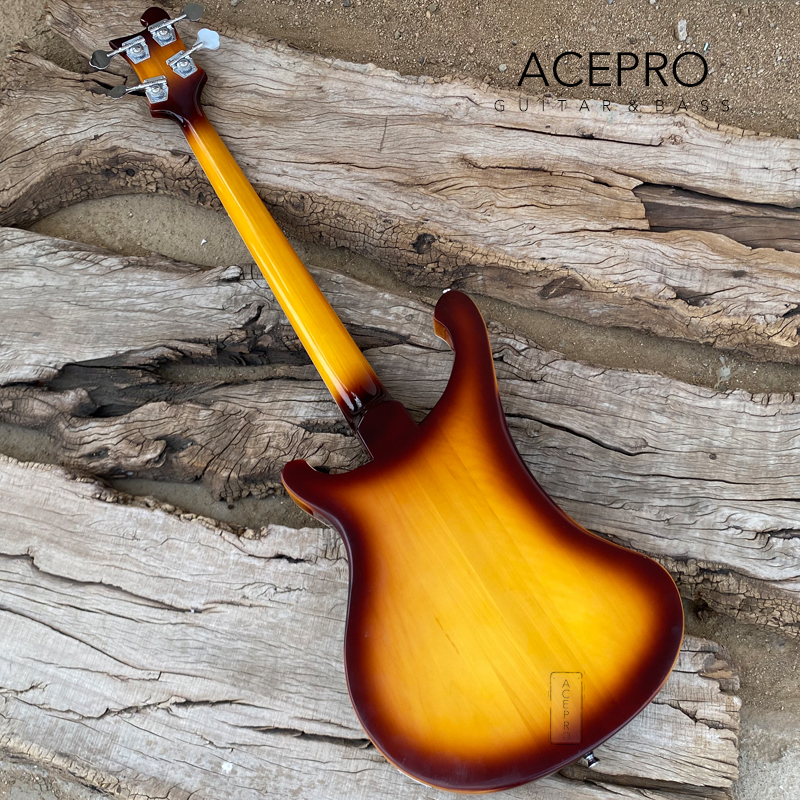 Basswood Neck Thru Body Sunburst Color 4 corde basso elettrico aggiornamento ponte regolabile disponibile alta qualità