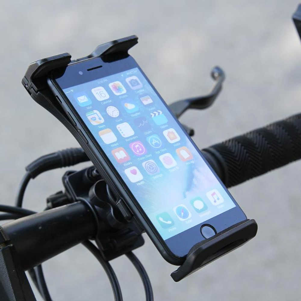 Xnyocn Einstellbare 360 Grad drehbare Fahrrad-Motorrad-Telefonhalterung Clip-Halter Lenkerhalterung Ständer für Mobiltelefone Tablet L230619