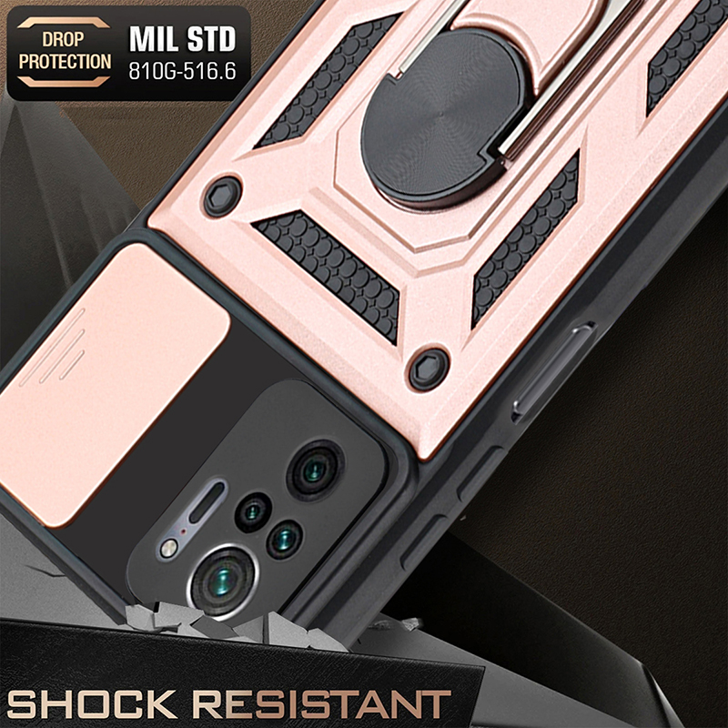 Sliding Camera Designer Cell Phone Cases For Redmi Note 9 9T 10 11 12 Pro Xiaomi 12X 12T 13 Magnetic Kickstand Armor Shockproof Phone Case Shell