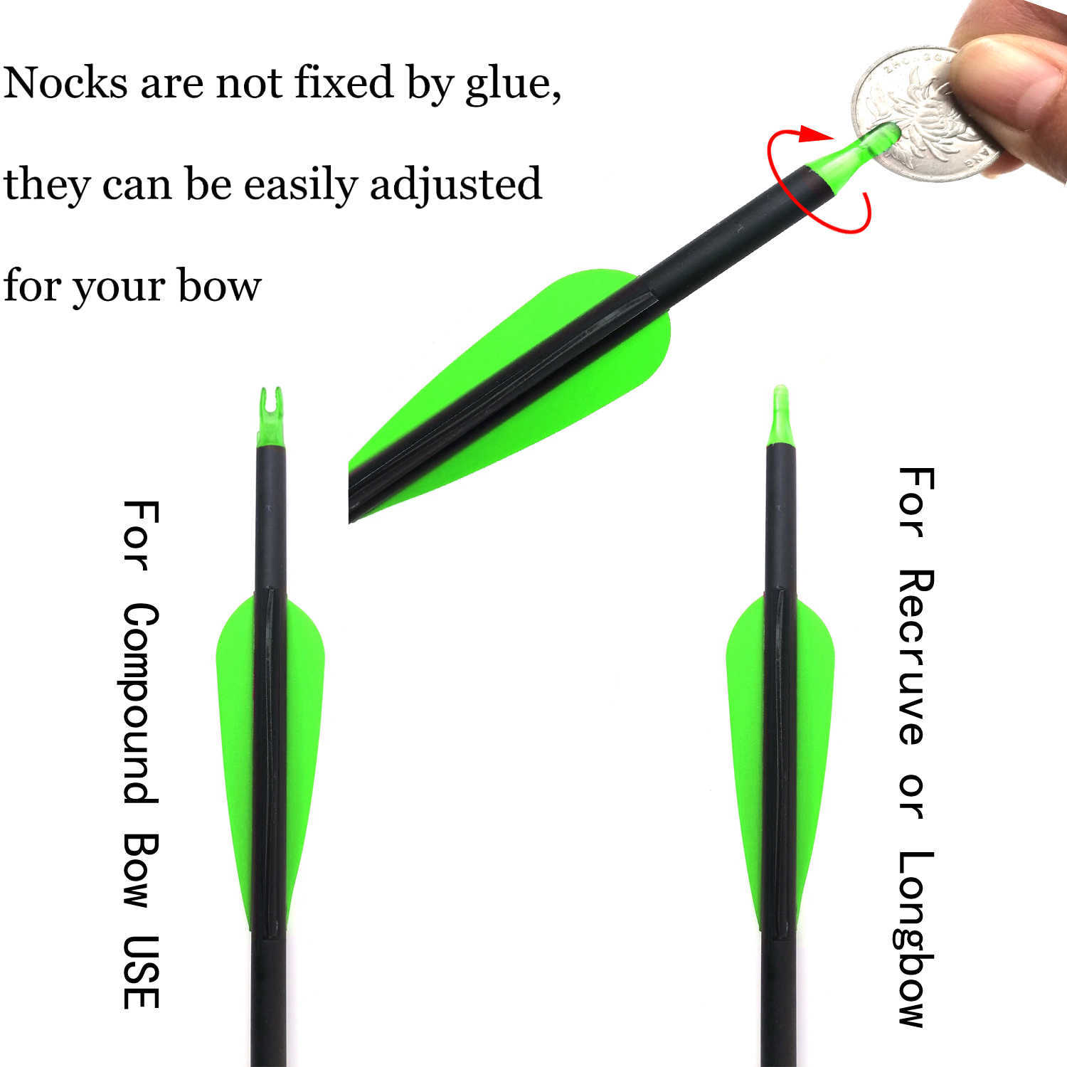 Arrow à arc 28/30/31 pouces flèches de carbone Spine 500 OD 7,6 mm Conseils remplaçables pour le composé Reconcurv Arc à l'arc Huntinghkd230626