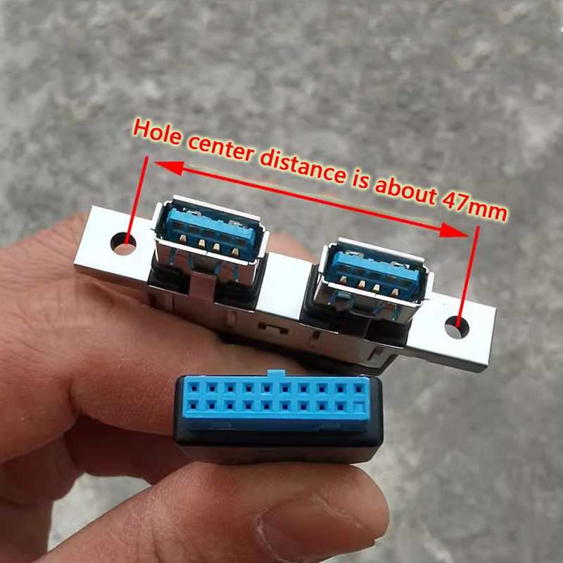 2 ports USB 3.0 femelle panneau avant vers 19/20pin ordinateur de bureau panneau arrière carte mère adaptateur câble d'extension