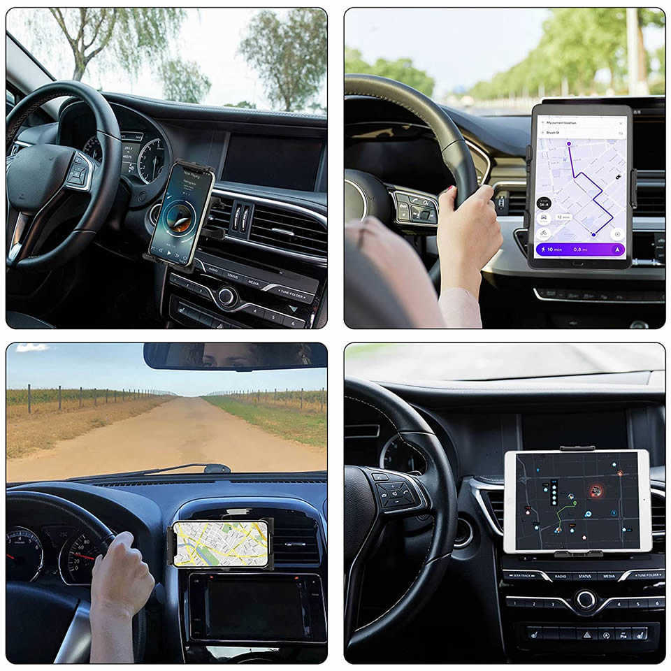Suporte universal para tablet de 4 a 12 polegadas Slot de CD para carro Saída de ar Suporte para tablet Suporte para celular para iPad Pro iPhone Xiaomi Huawei