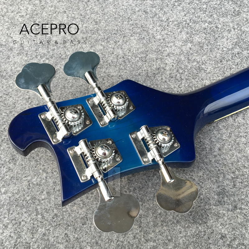 4003 Blue Burst Color 4 String Electric Bass Guitar Chrome Hardware 22 Frets Rosewood Fretboard White Pickguard High Quality