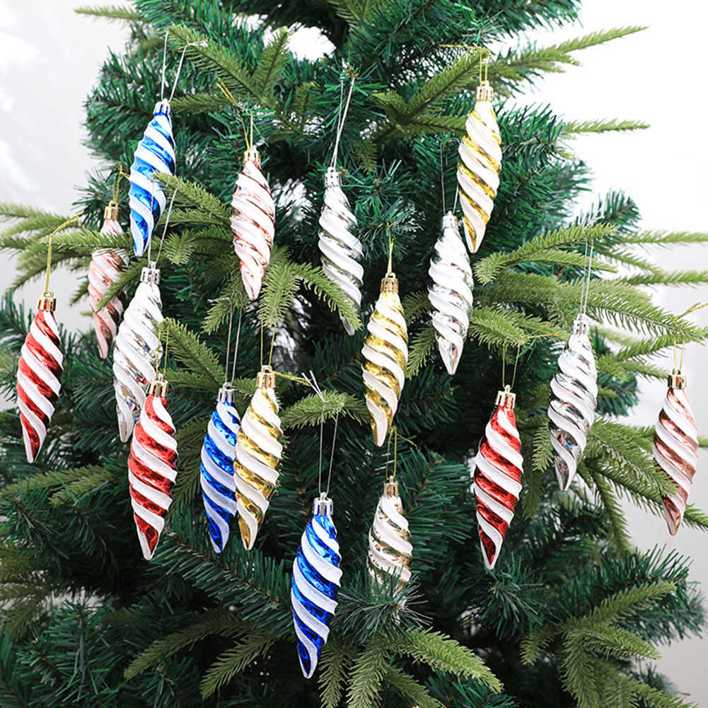 6st julbollar hängande hängspiral tråd Xmas bollar Juldekorationer för hem 2023 Julfärer Dekorationer