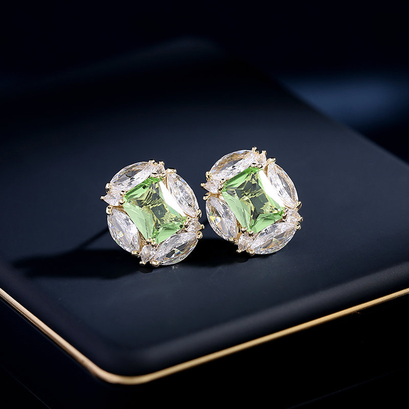 Korean Fashion Brand 3A Zircon s925 Silver Stud Earrings Women Luxury Shiny Diamond Earrings Charm Female Classic Earrings Wedding Party High end Jewelry Gifts