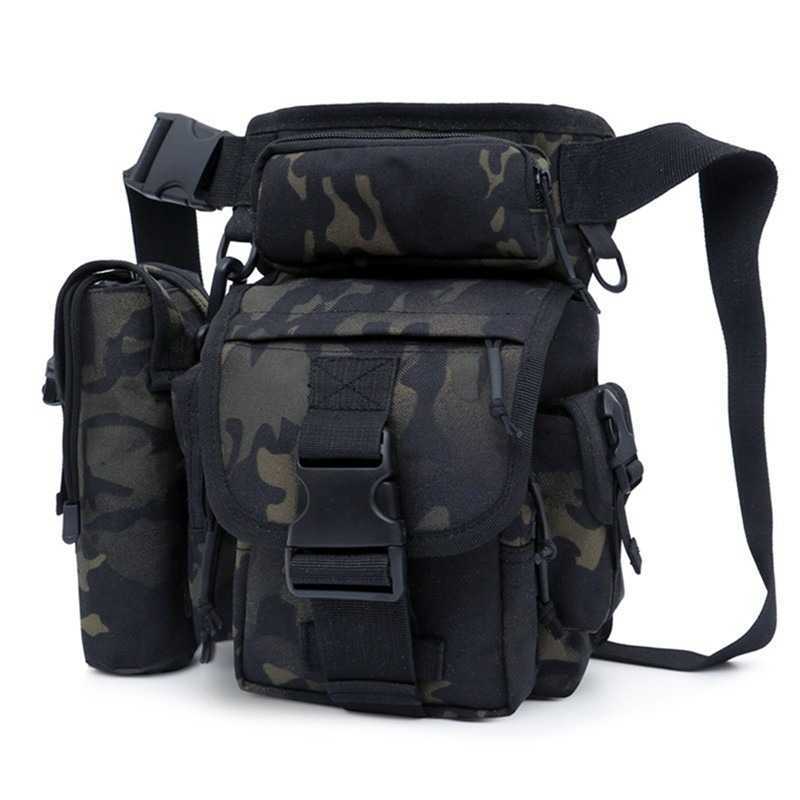 Sacos multifuncionais bolsa de perna ao ar livre bolsa de cintura à prova d'água montanhismo alta resistência durável tático militar bolsa de perna com estojo para garrafa de águaHKD230627