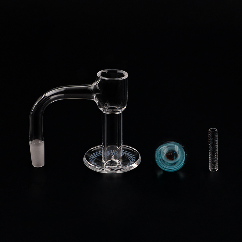 Accessori fumatori con bordi smussati a saldatura completa Banger al quarzo Terp Slurper con fondo a griglia trasparente Tappo in vetro sabbiatura cava con tappo in vetro pipe ad acqua Dab Rigs