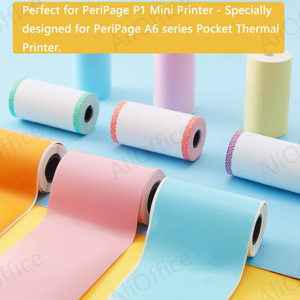 Kağıt Termal Yazıcı Kağıt Renkli Mini Baskı Kağıt Rulo ve Kendine Uygun Yazdırılabilir Çıkartma Peripage A6 Poooli Paperang