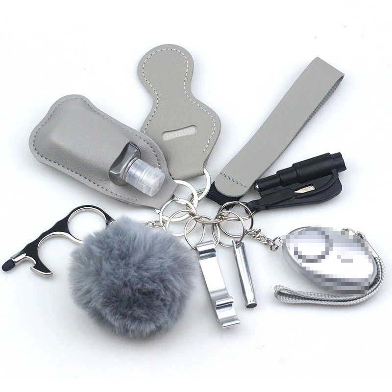 Kvinnor Alarm Personlig nyckelring Set Self Defense Alarm Keychain Säkerhet Självskydd Säkerhet Alarm Nyckelring för flickor 10st/uppsättningar