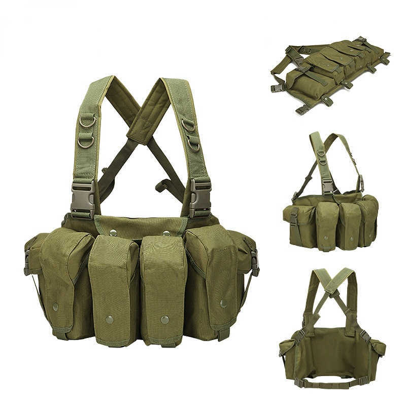 Multifunktionstaschen Multifunktions-AK-Weste US-Fan Cs Feldkampf Jagdausrüstung Weste Tasche Brust Rig Outdoor Weste Taktische TascheHKD230627