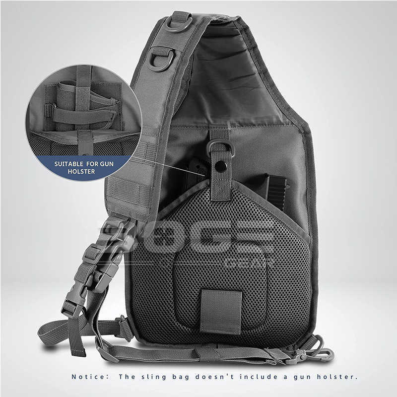 Multifunktionspåsar Taktiska Sling Axelväskor Militär Rover Chest Pack för att jaga vandring EDC ryggsäck Molle Assault Range Bag passar för 9,7 