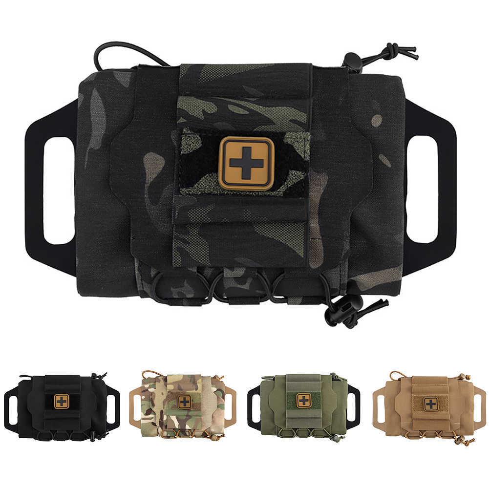 Multifunktionspåsar 1000D Taktisk blåser ut IFAK-påse Molle First Aid Medical Kit Bag Pouches Reflex Ifak One-Hand First Aid Kit BagHKD230627