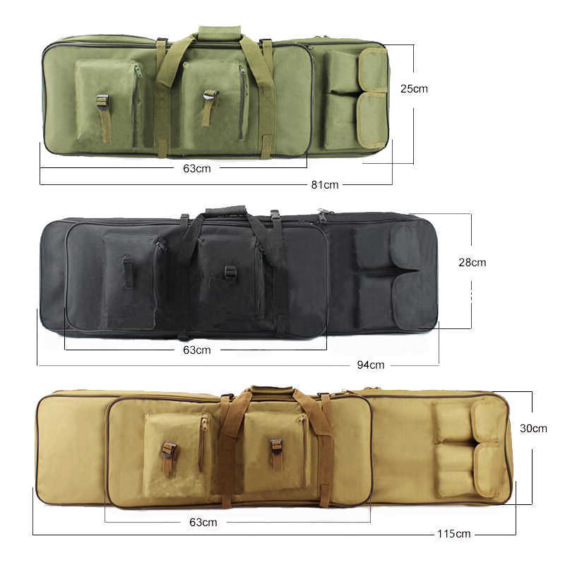 Multifunktionspåsar Militär utrustning Taktisk pistolpåse Skjutjaktväska 81/94/115 cm utomhus AirSoft Rifle Case Gun Carry Protection BackpackHKD230627