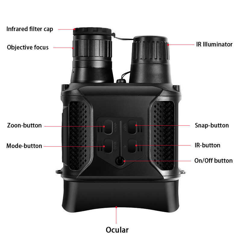 망원경 쌍안경 NV400B 7X31 Infared 디지털 사냥 야간 투시경 쌍안경 2.0 LCD 군용 야간 NV Goggs Tescope IR 쌍안 사냥꾼 HKD230627