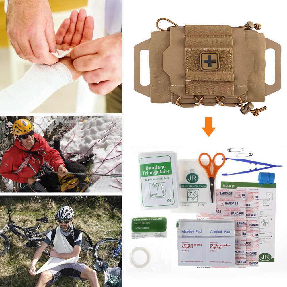 Worki wielofunkcyjne 1000D Taktyczne wydmuchanie ifak torebka Molle First Aid Kit Worka Worka Refleks Reflex IFAK One Ręka Pierwsza pomoc Baghkd230627