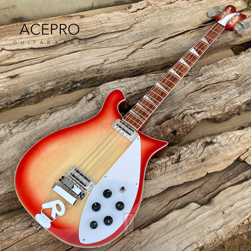 Cherry Burst Color 4 Cuerdas Bajo Eléctrico Forma R Puente Trasero Diapasón de Palisandro Envío Gratis