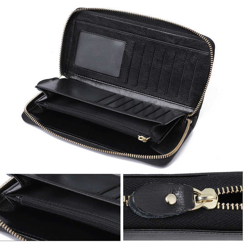 Money Clips Fashion Desige Genuine Leather Woman Wallet Long Clutch Purse Large Capacity Organizer Credit Card Holder Travel Ladies BagHKD230627