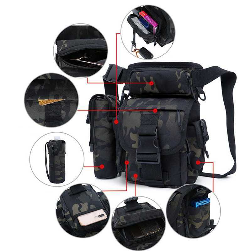 Multi-function Bags Outdoor Leg Bag Waist Bag Waterproof Mountaineering High Strength Durable Tactical Military Drop Leg Bag With Water Bottle CaseHKD230627