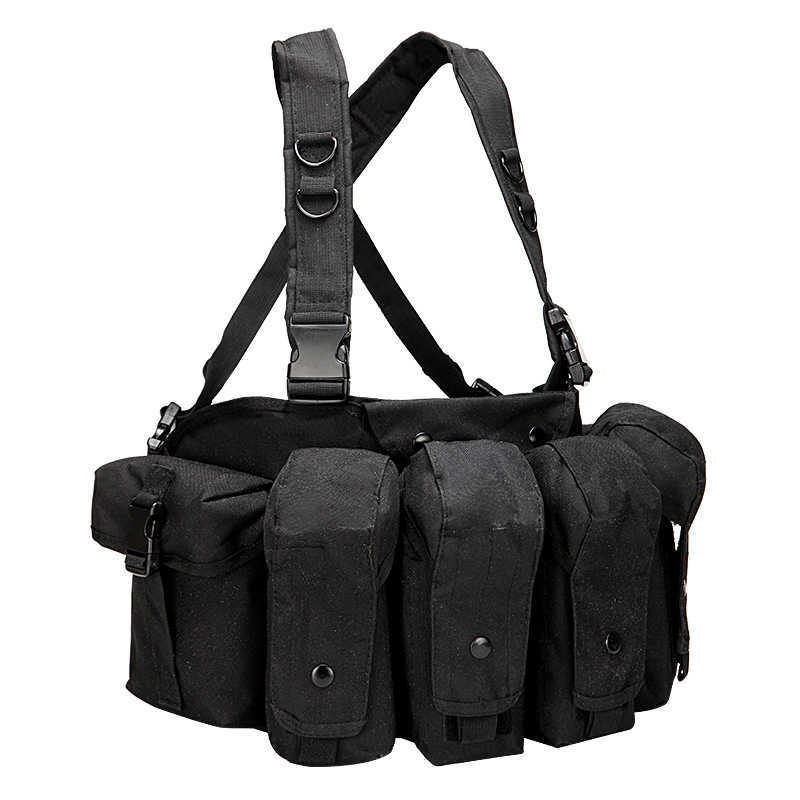 Multifunktionspåsar Multifunktion AK Vest US Fan CS Field Combat Hunt Gear Vest Bag Chest Rig Outdoor Vest Tactical BagHKD230627