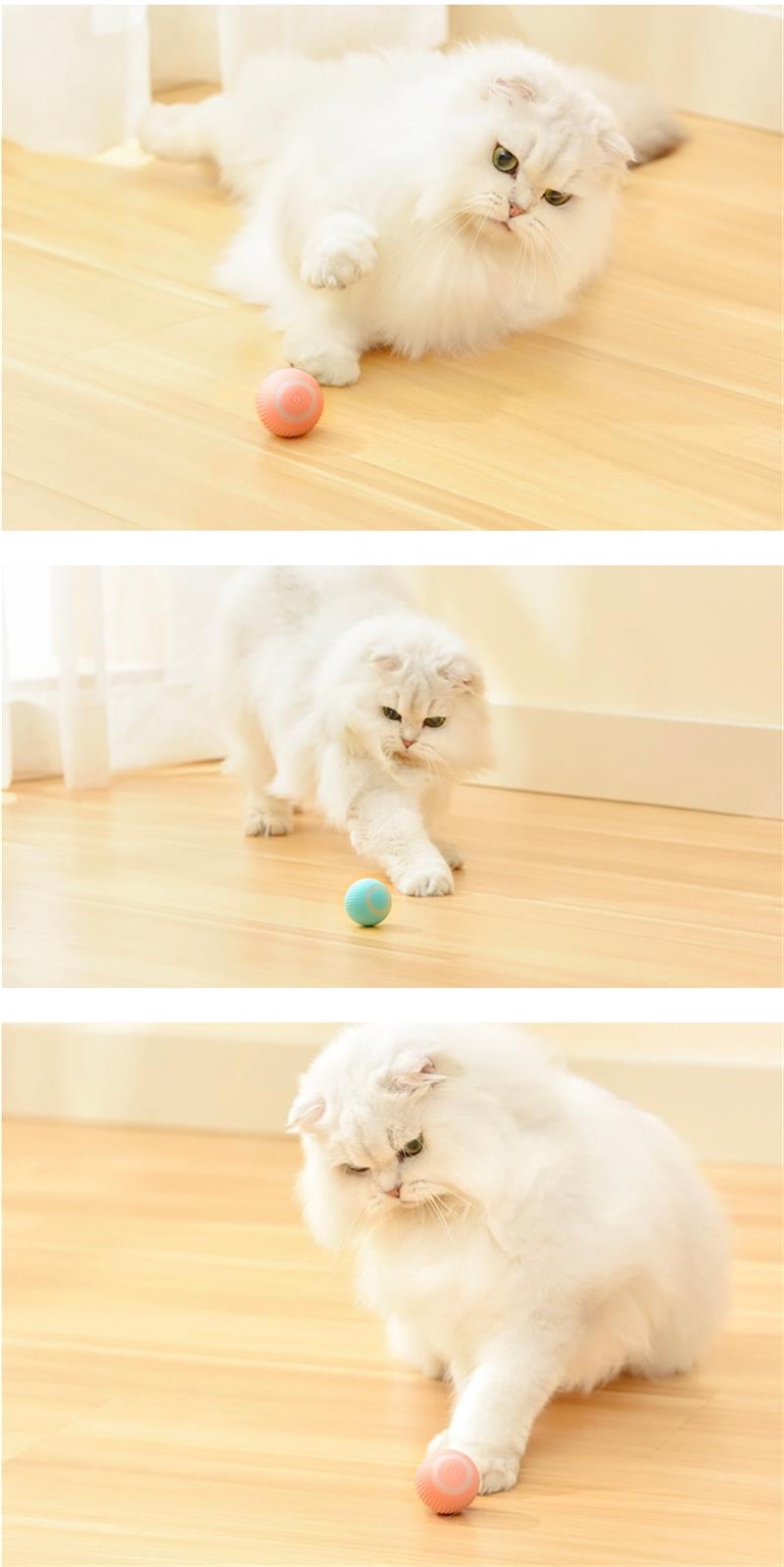 Automatische Rolling Cat Ball Interactief Smart Toy, Indoor Cat Moving Toy Stuiterende Rolling Ball Led Light Peppy Pet Balls Rolling Hunting Instinct