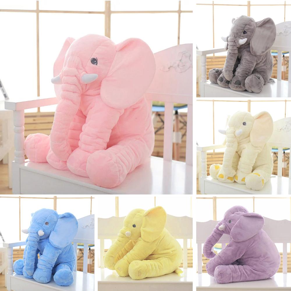 Boneca Elefante de Pelúcia 40 cm Brinquedo Infantil Almofada para Dormir Travesseiro Elefante Recheado Bonito Boneca Bebê Presente de Natal