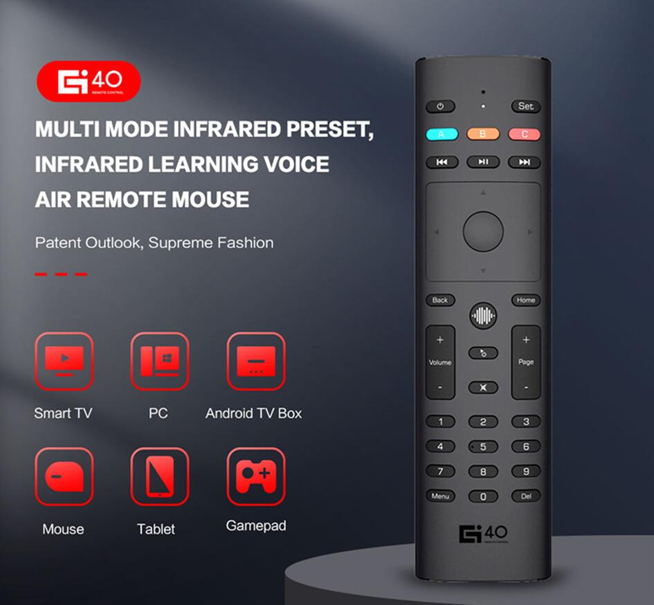 G40 Air Mouse Sprachfernbedienung 2,4 G Wireless Mini Kyeboard mit IR-Lern-Gyroskop-Erkennung für Android TV Box PC G40S