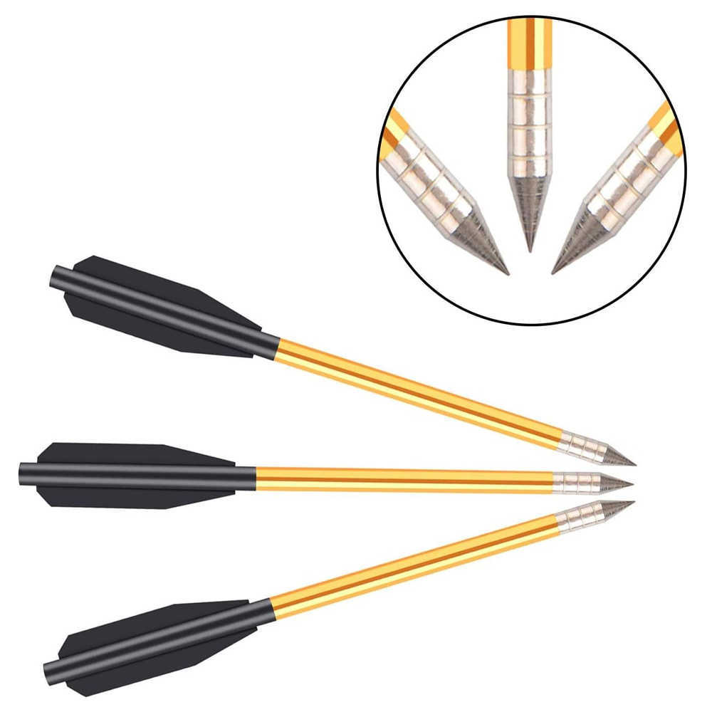 Bow Arrow Golden Aluminum Archery Arrow Bolts 6.3inch Broadheads Flecha for 50lb/80lb Hunting Shooting Metal ArrowHKD230626