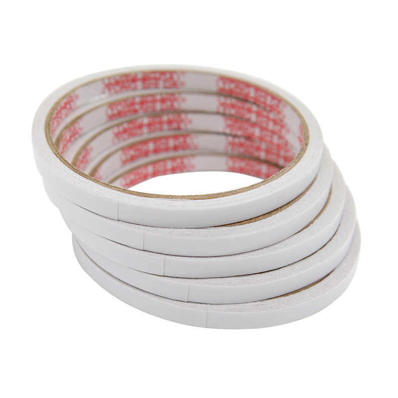 New 1/ 5 Rolls Double Sided Adhesive Tape White Super Strong Double Faced Adhesive Tapes for Home DIY Craft Office Supplies