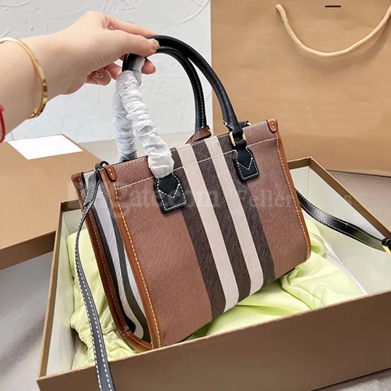 Canvas Tote Shopping Bag Designer Bag Women Shoulder Bags Handbags Purse Large Capacity Classic Striped Exterior Flap Pocket Leather Handle Cross Body Totes Purses