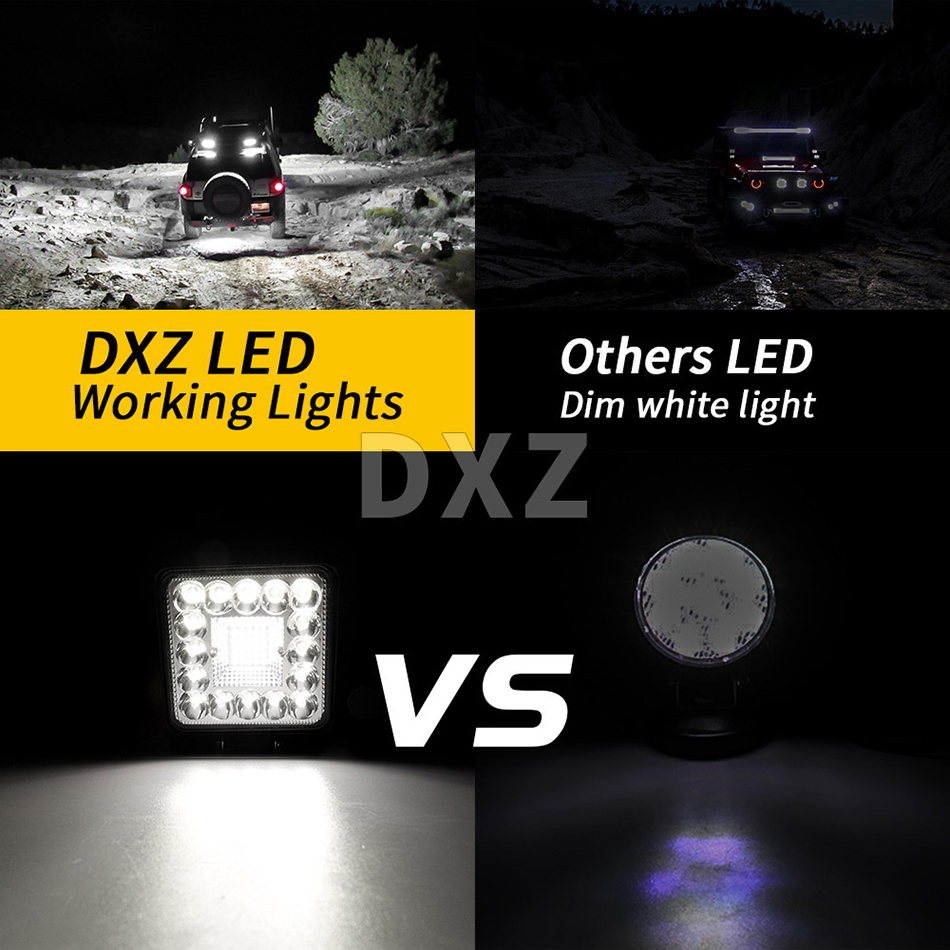 Barra de luz LED de 41 pulgadas para coche, barra cuadrada de luz de trabajo, 123W, 12V, 24V, todoterreno, camión, barco, 4x4, Atv, Suv, faros antiniebla de conducción