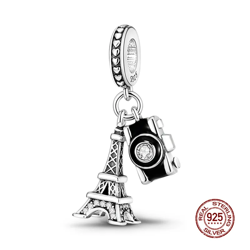 925 Silver Fit Pandora Charm 925 Bracelet House Car Train Plane Series charms set Pendant DIY Fine Beads Jewelry