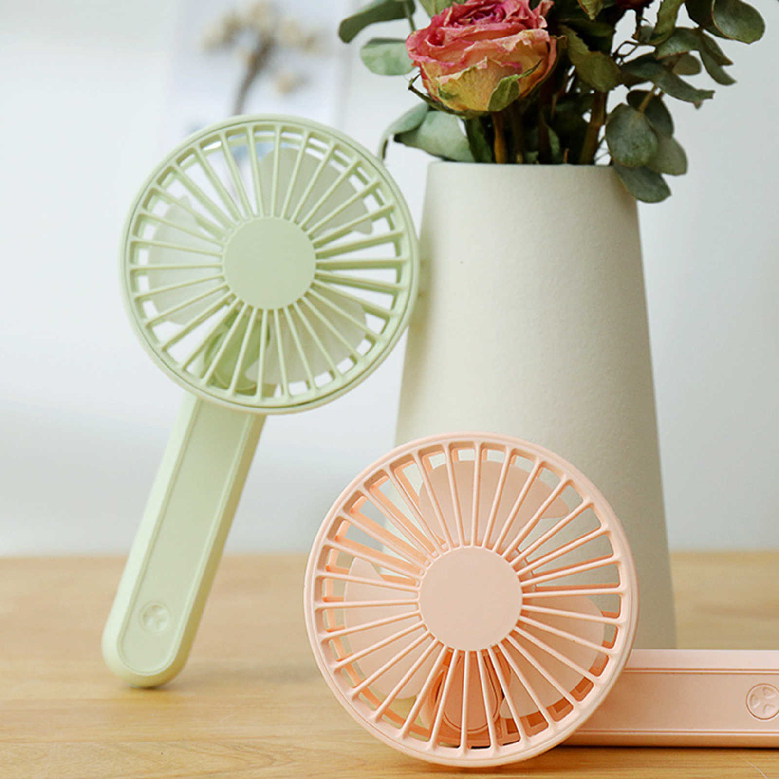 NEW Portable Hand-Held Small Fan USB Charging Fan Mini Desktop Fan Three Speed Control Silent Simple Style Pocket Fans