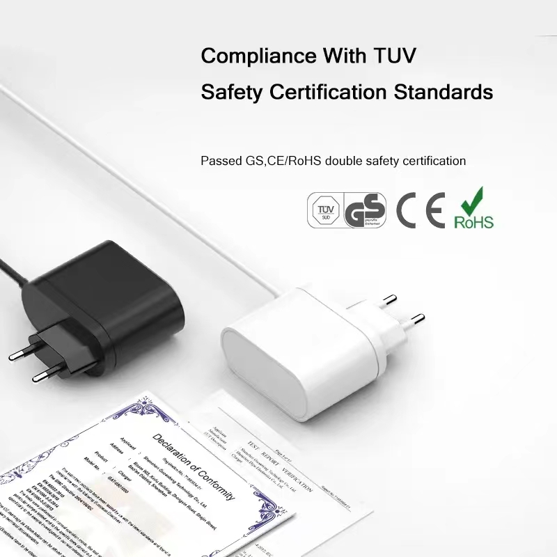 12V 2A 1A Adattatore di alimentazione certificato CE / GS Spina UE Uscita 24W CC Cavo di ingresso CA 90-240V Adattatore di alimentazione caricabatterie router altoparlanti