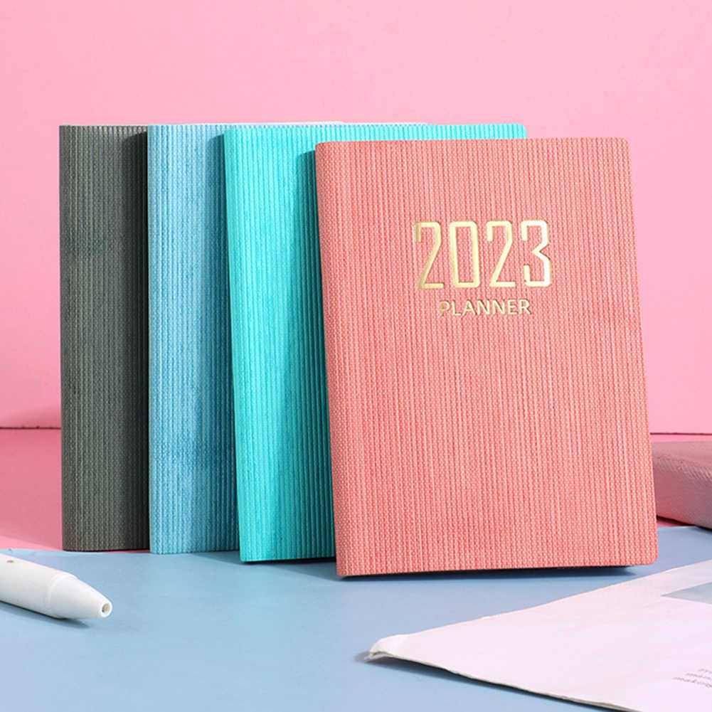 2023 Calendario en inglés Libro A7 Plan diario Poket Notebook Objetivos Hábito Planificador Cuaderno de negocios Reunión Diario Papelería de oficina