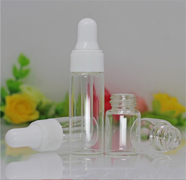 Flacons compte-gouttes en verre transparent ambré vides 1 ml/2 ml/3 ml/4 ml/5 ml Mini bouteilles de pipette liquide pour parfum d'huile essentielle avec le meilleur prix JL1333