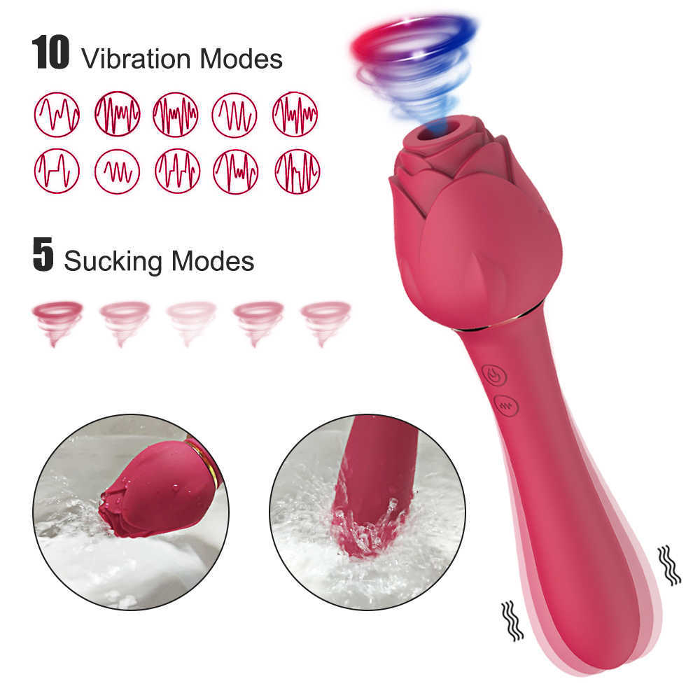 Vibrators Powerful Rose Vibrator for Women Clitoris Nipple Clit Sucker Vacuum Stimulator Dildo Female Sex Toys for Adults 18 230626