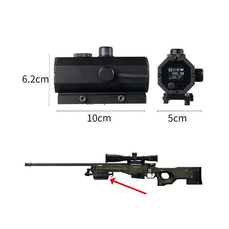 Telescopio Binoculares Mini Láser Infrarrojo Rifscope Ranginder para Caza Disparo Distancia Ang Velocidad Medidor Táctico Rifscope Montado HKD230627