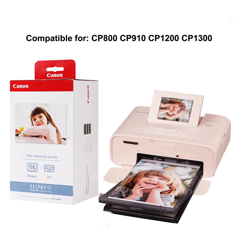 Levert originele KP108in 4*6 inch 100*148 mm fotopapier met 3 inktcartridge voor Canon draagbare foto -printer CP800 CP910 CP1200 CP1300