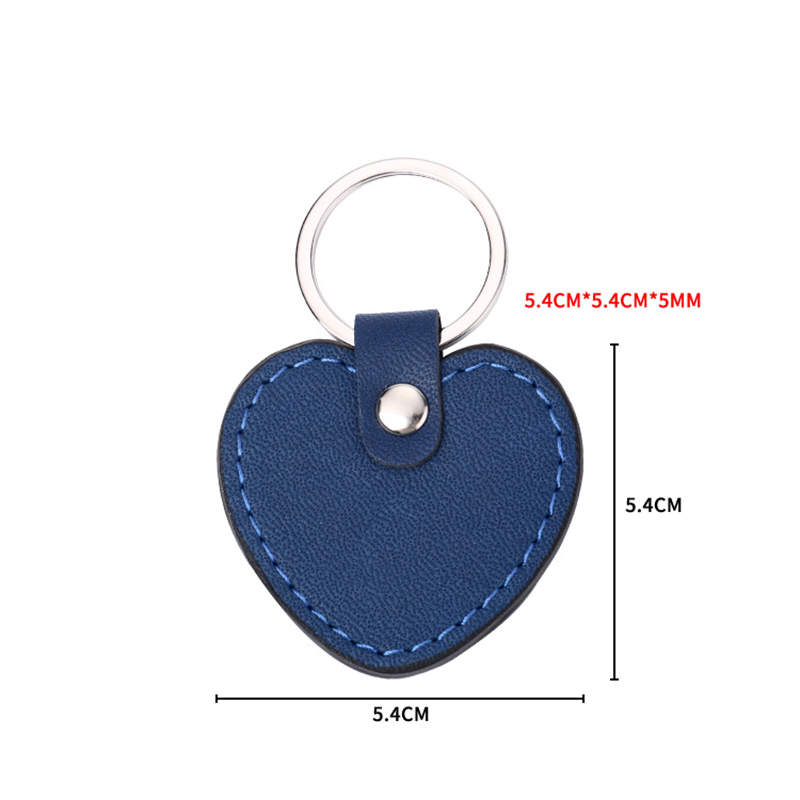 Leather Keychains DIY Blank Round Heart Keychain Car Keyring Key Chain