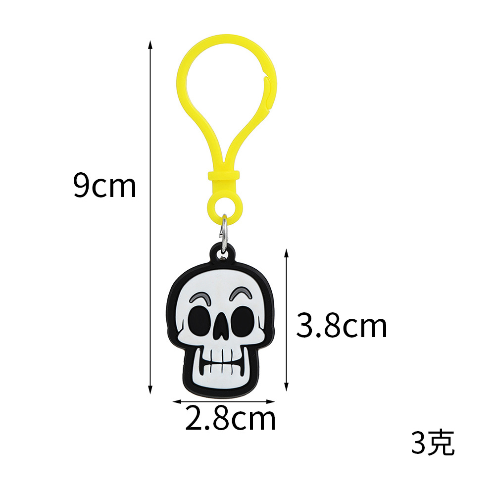 Halloween Keychain Cartoon Cute Pumpkin Skull PVC Keychain Gift Keyring Key Chains