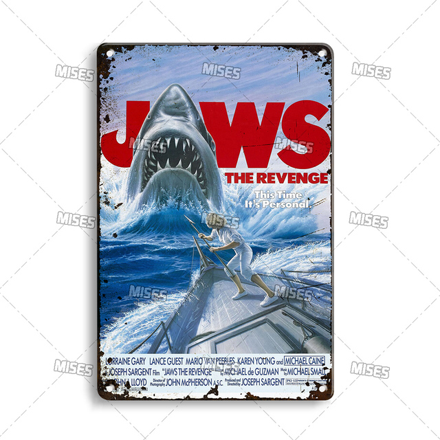 Klassieke E.T. Movie Fiction Metal Poster Shark Old Film Series Tin Sign Vintage Plaques Home Room Bar Cafe Cinema Decor Muur Esthetische Gepersonaliseerde Decoratie w01