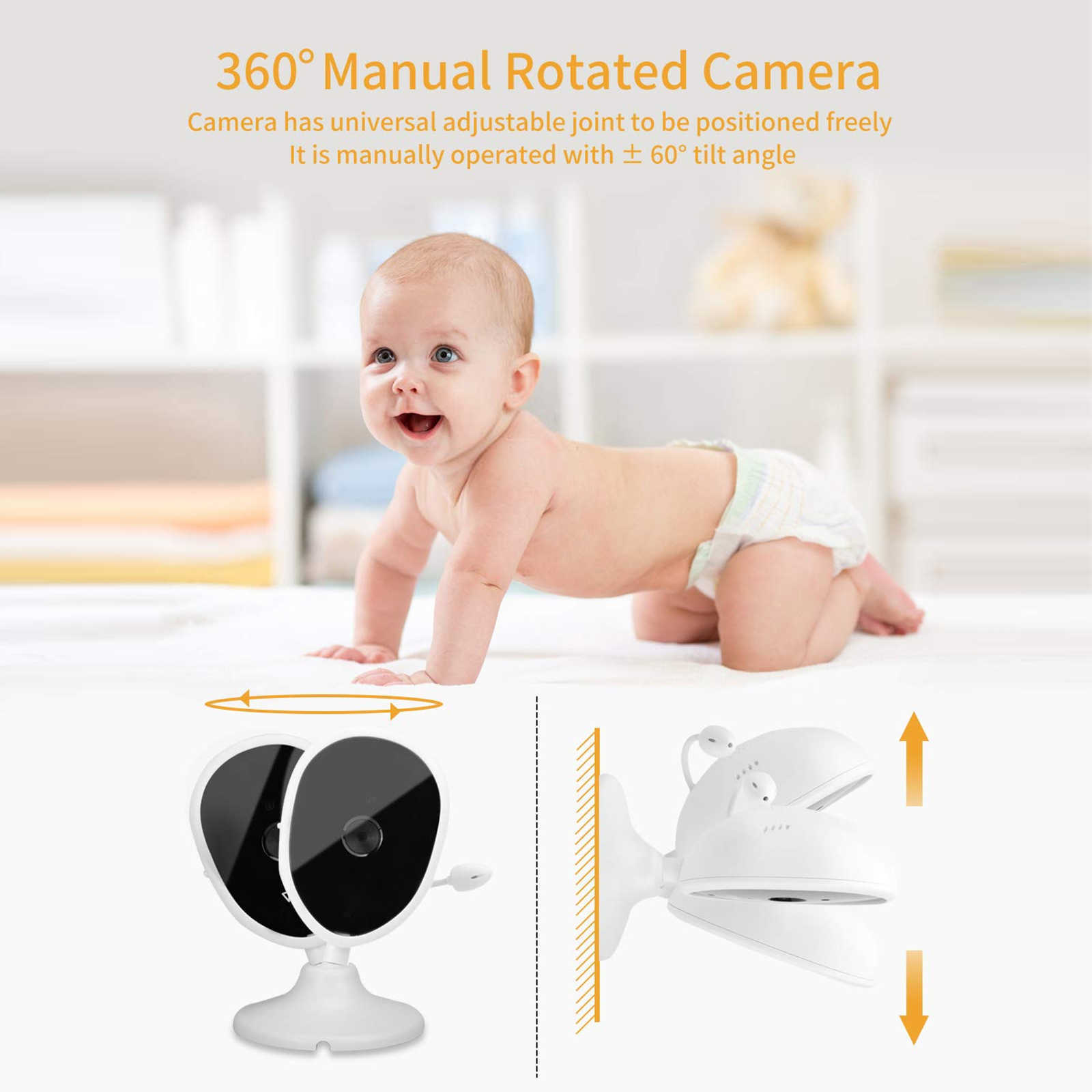 Draadloze Kleur Video Babyfoon 1080P Audio Camera Temperatuur Monitor 2 Weg Audio VOX Lullaby Nanny Bewakingscamera L230619