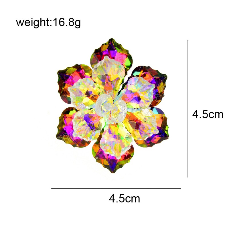 Women Shiny Pins Rhinestone Brooch Clothes Corsage Crystal Flower Brooches Engagement Trendy Party Wedding Accessories 